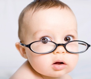 Hipster baby eyesight