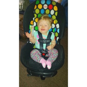 Victoria and her big girl car seat